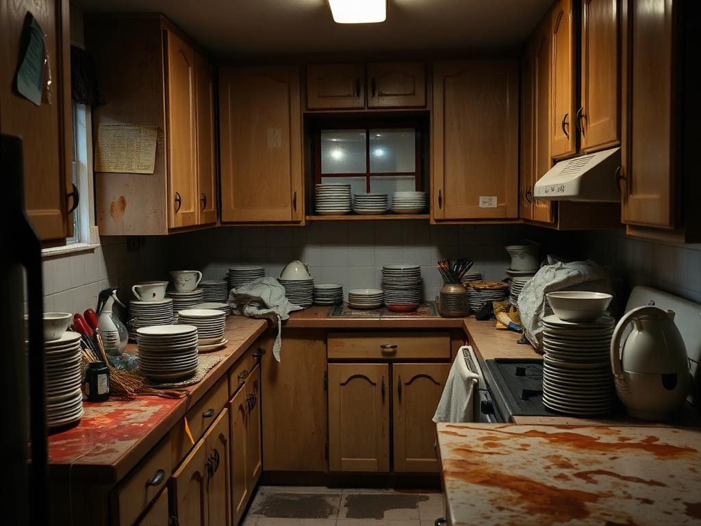 Kitchen before cleaning