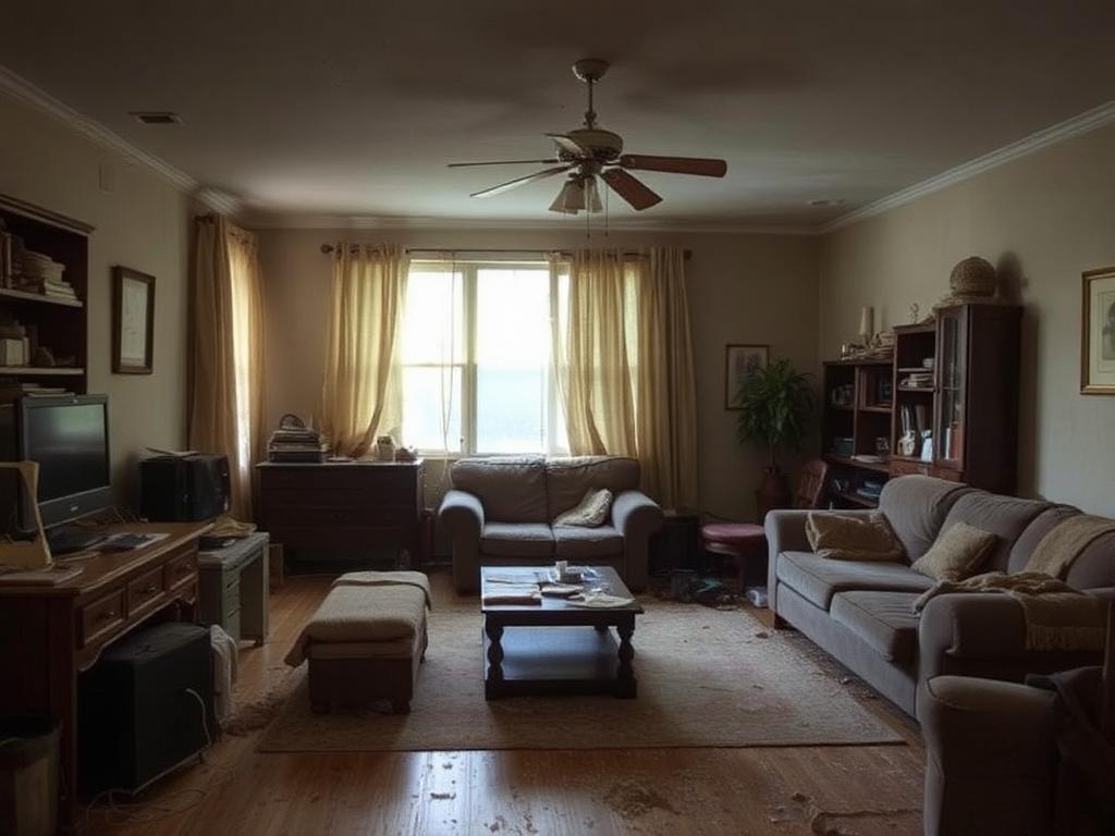 Living room before cleaning